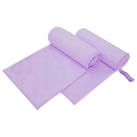 Sports Towels 2 pcs Purple 200 x 100 cm Polyester and polyamide