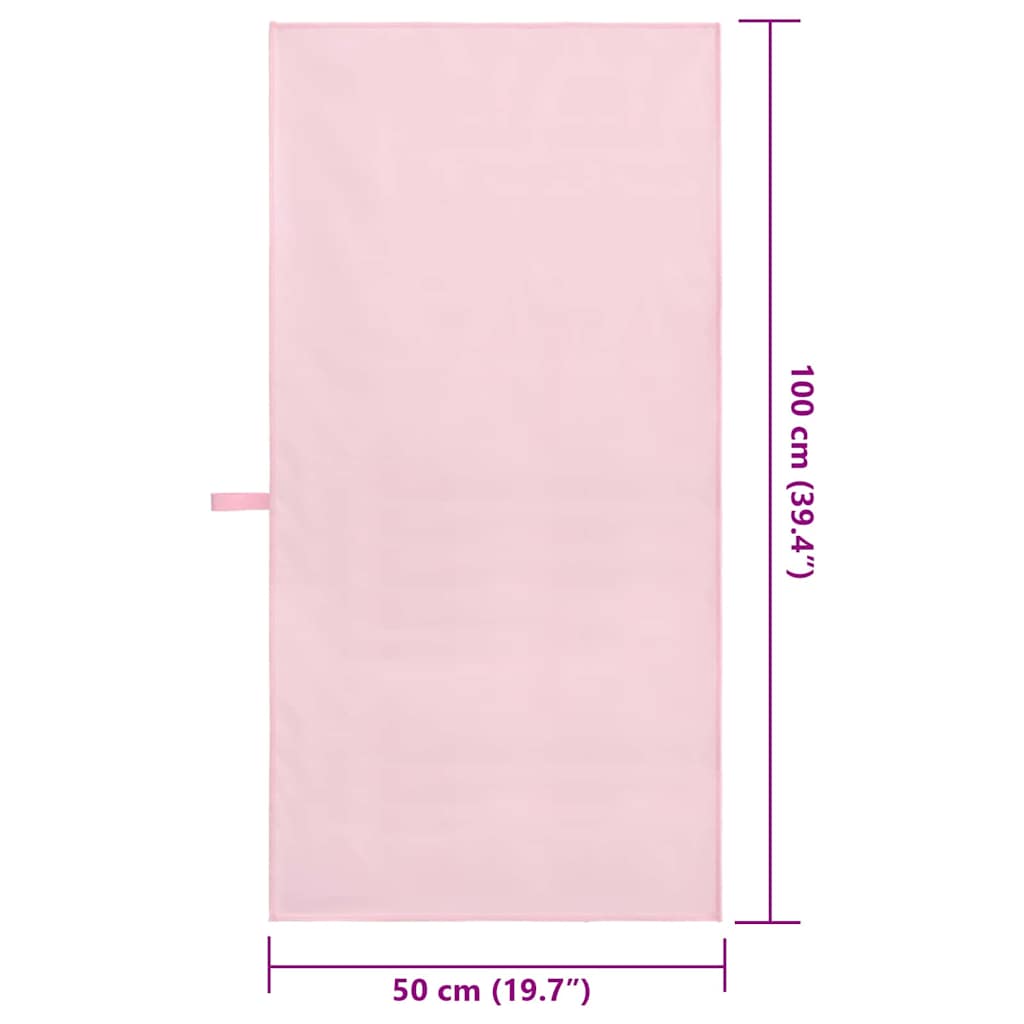 Sports Towels 2 pcs Pink 100 x 50 cm Polyester and polyamide