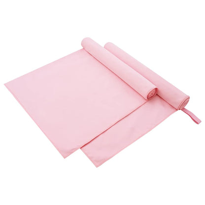Sports Towels 2 pcs Pink 180 x 90 cm Polyester and polyamide