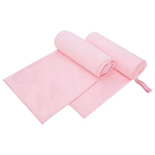 Sports Towels 2 pcs Pink 200 x 100 cm Polyester and polyamide