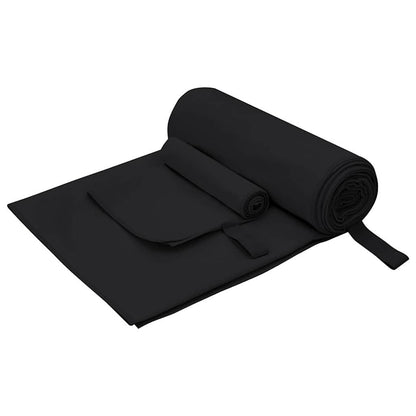 Sports Towel Set Other Black Fabric