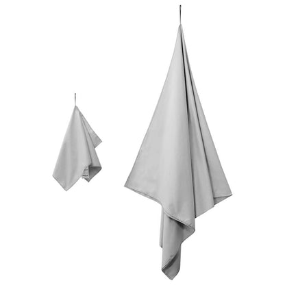 Sports Towel Set 2 pcs Grey Fabric