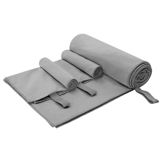 Sports Towel Set 3 pcs Dark Grey Polyester and Polyamide