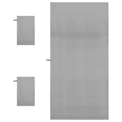 Sports Towel Set 3 pcs Dark Grey Polyester and Polyamide