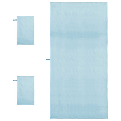 Sports Towel Set 3 pcs Blue Polyester and Polyamide