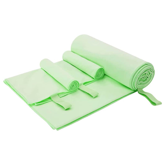 Sports Towel Set 3 pcs Green Polyester and Polyamide
