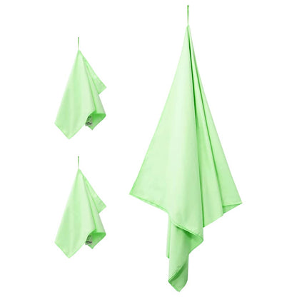 Sports Towel Set 3 pcs Green Polyester and Polyamide