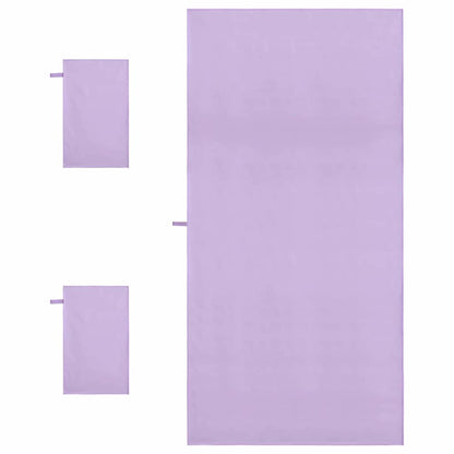 Sports Towel Set 3 pcs Purple Polyester and Polyamide