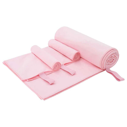 Sports Towel Set 3 pcs Pink Polyester and Polyamide