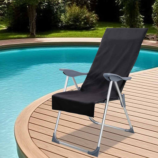 Outdoor Chair Towels 2 pcs Black 130 x 60 cm