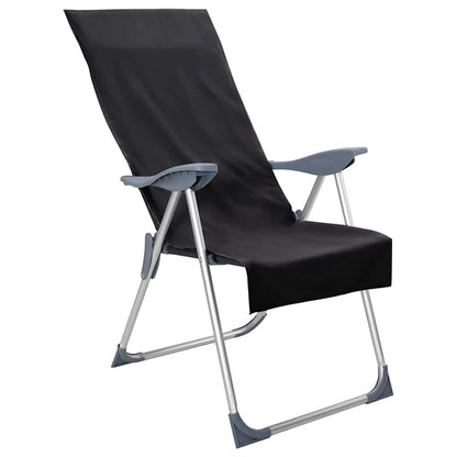 Outdoor Chair Towels 2 pcs Black 130 x 60 cm
