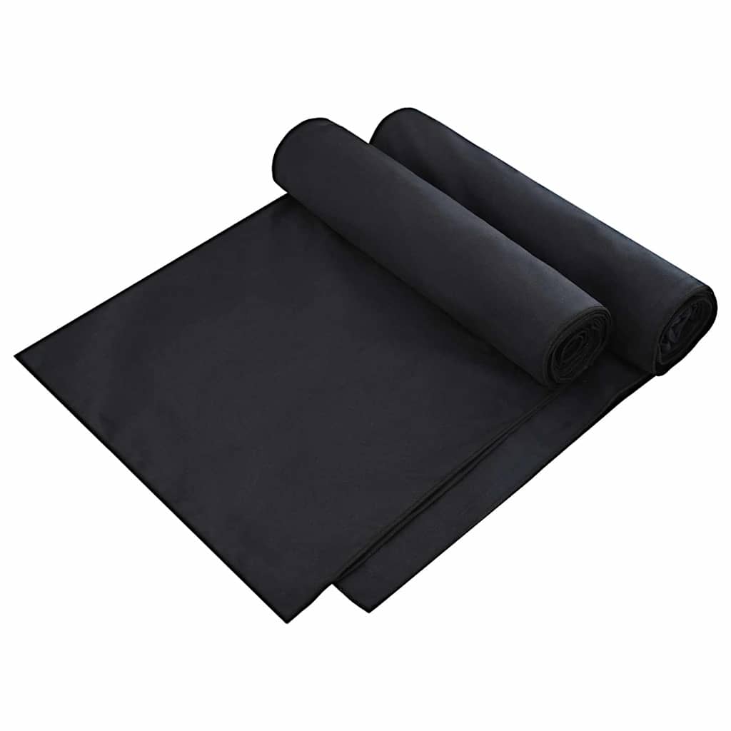 Sunlounger Towels 2 pcs Black 210 x 75 cm