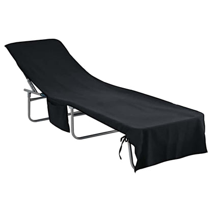 Sunlounger Towels 2 pcs Black 210 x 75 cm
