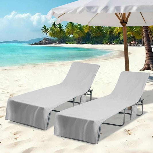 Sunlounger Towels 2 pcs Grey 210 x 75 cm