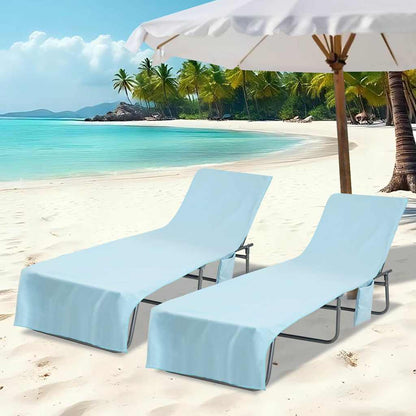 Sunlounger Towels 2 pcs Blue 210 x 75 cm