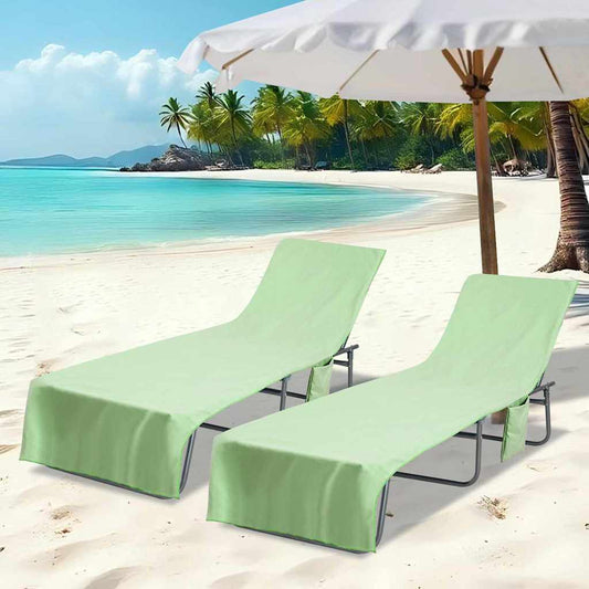 Sunlounger Towels 2 pcs Green 210 x 75 cm