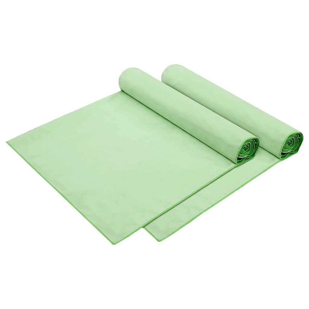 Sunlounger Towels 2 pcs Green 210 x 75 cm
