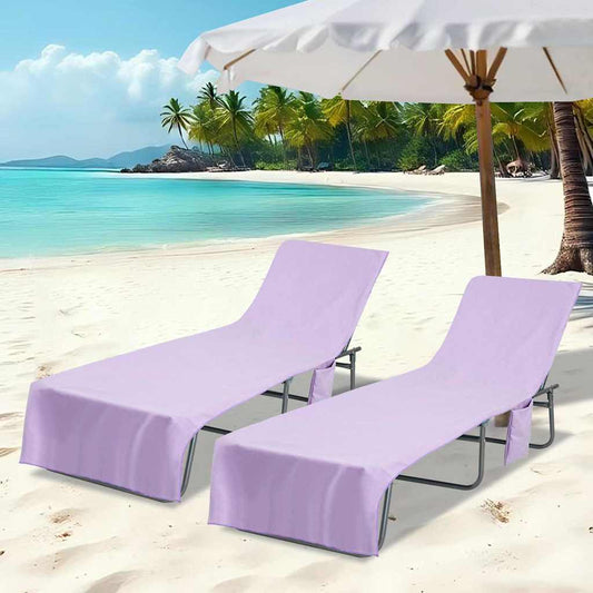 Sunlounger Towels 2 pcs Purple 210 x 75 cm