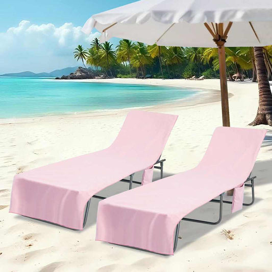 Sunlounger Towels 2 pcs Pink 210 x 75 cm