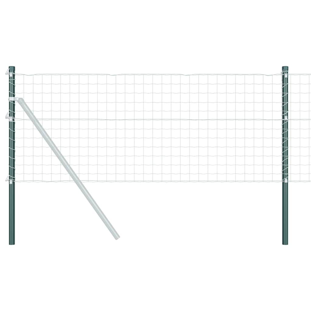 Fence Posts 2 pcs Green 50 cm Powder-coated steel