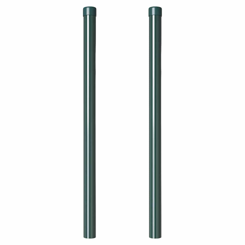 Fence Posts 2 pcs Green 70 cm Powder-coated steel