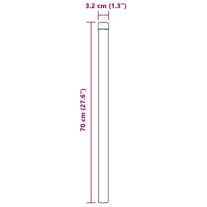 Fence Posts 2 pcs Green 70 cm Powder-coated steel