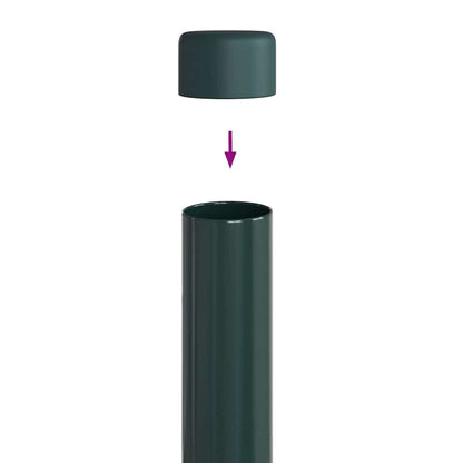 Fence Posts 12 pcs Green 70 cm Powder-coated steel