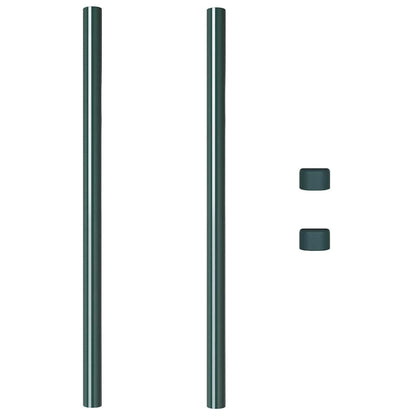 Fence Posts 2 pcs Green 100 cm Powder-coated steel