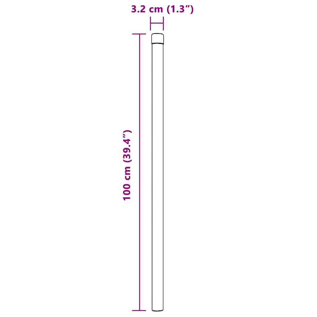 Fence Posts 2 pcs Green 100 cm Powder-coated steel