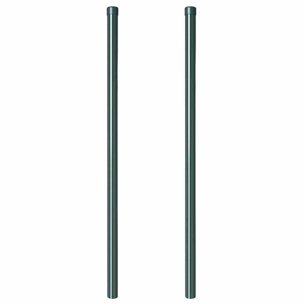 Fence Posts 2 pcs Green 110 cm Powder-coated steel