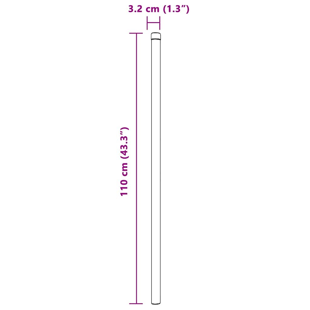 Fence Posts 2 pcs Green 110 cm Powder-coated steel