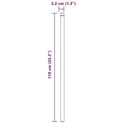 Fence Posts 2 pcs Green 110 cm Powder-coated steel