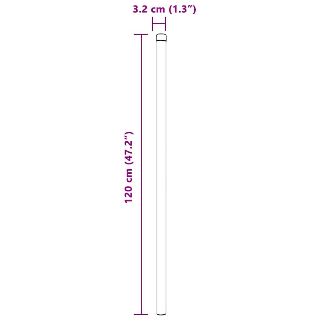 Fence Posts 2 pcs Green 120 cm Powder-coated steel