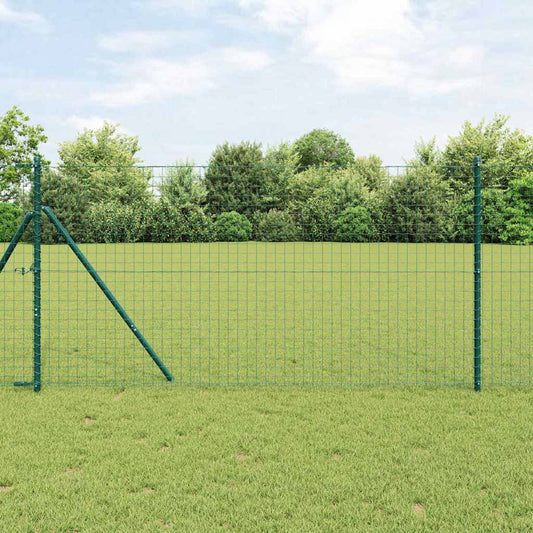 Fence Posts 2 pcs Green 180 cm Powder-coated steel