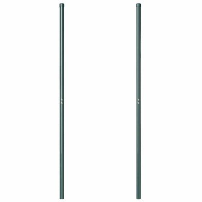 Fence Posts 2 pcs Green 180 cm Powder-coated steel