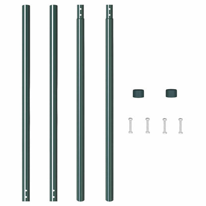 Fence Posts 2 pcs Green 180 cm Powder-coated steel