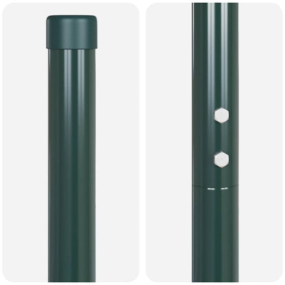 Fence Posts 2 pcs Green 200 cm Powder-coated steel