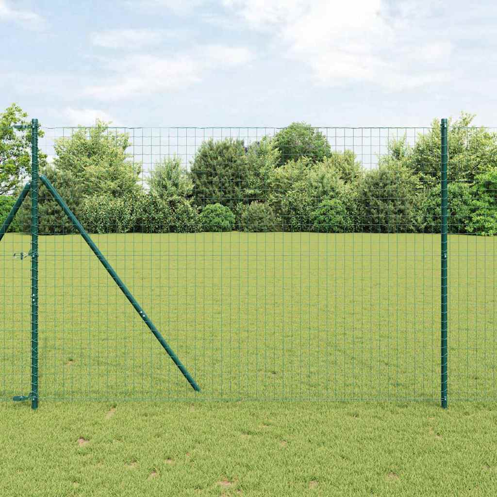 Fence Posts 2 pcs Green Powder-coated steel