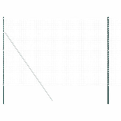 Fence Posts 2 pcs Green 200 cm Powder-coated steel