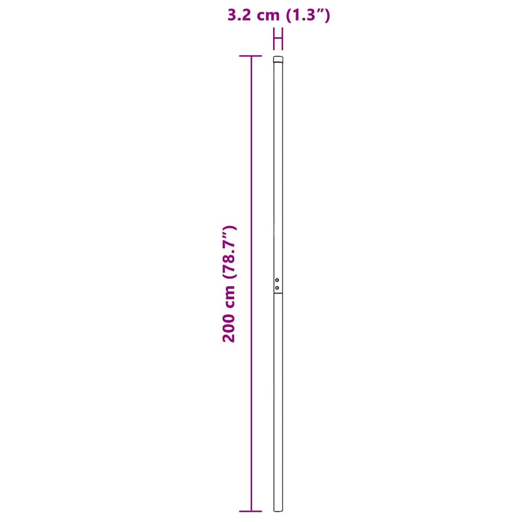 Fence Posts 2 pcs Green 200 cm Powder-coated steel