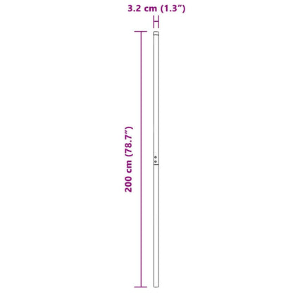 Fence Posts 2 pcs Green 200 cm Powder-coated steel