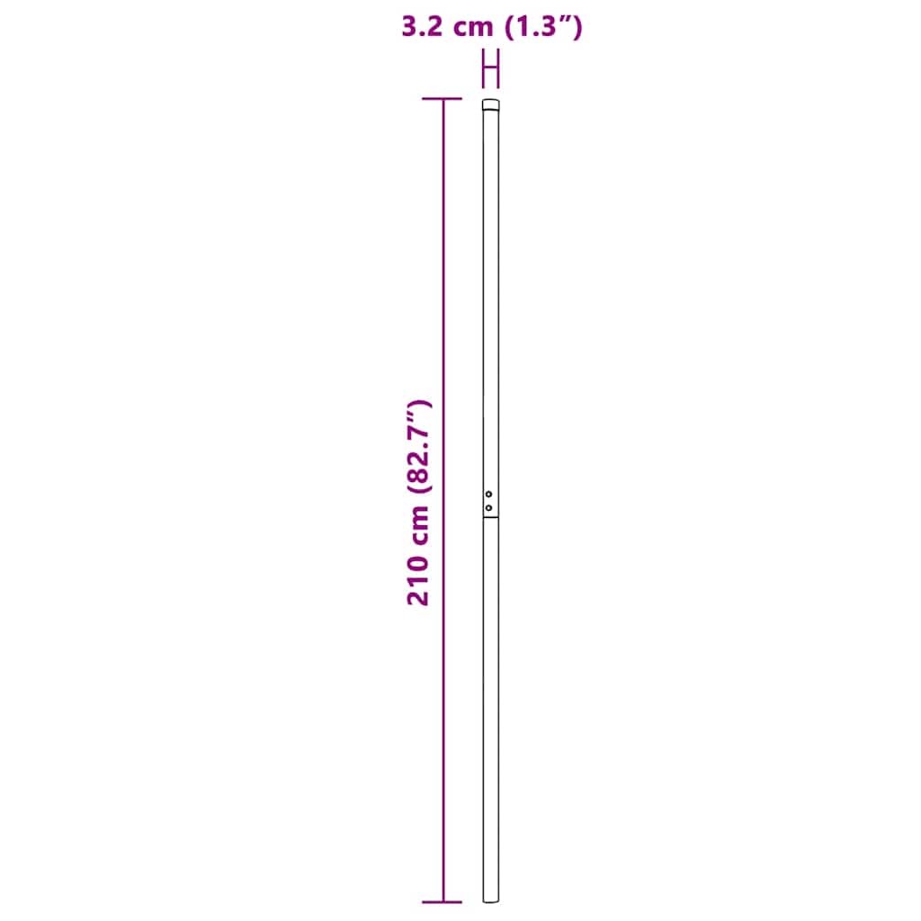 Fence Posts 2 pcs Green 210 cm Powder-coated steel