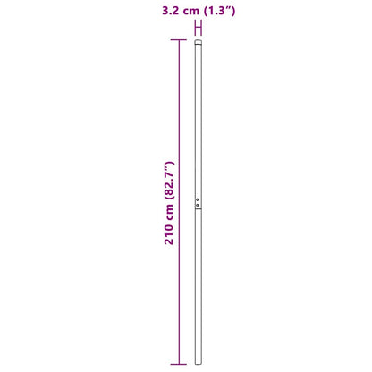 Fence Posts 2 pcs Green 210 cm Powder-coated steel
