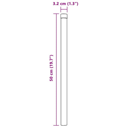 Fence Posts 2 pcs Grey 50 cm Powder-coated steel