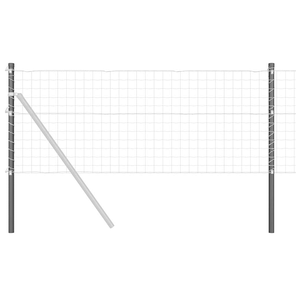 Fence Posts 2 pcs Grey 60 cm Powder-coated steel