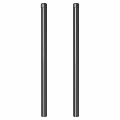 Fence Posts 2 pcs Grey 80 cm Powder-coated steel