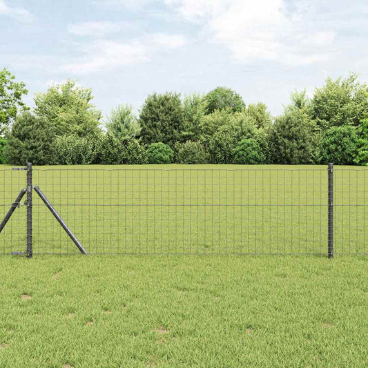 Fence Posts 12 pcs Grey 100 cm Powder-coated steel