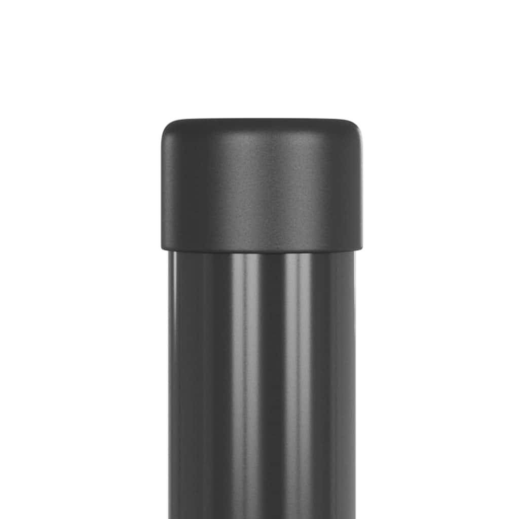 Fence Posts 2 pcs Grey 110 cm Powder-coated steel