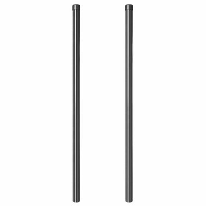 Fence Posts 2 pcs Grey 110 cm Powder-coated steel