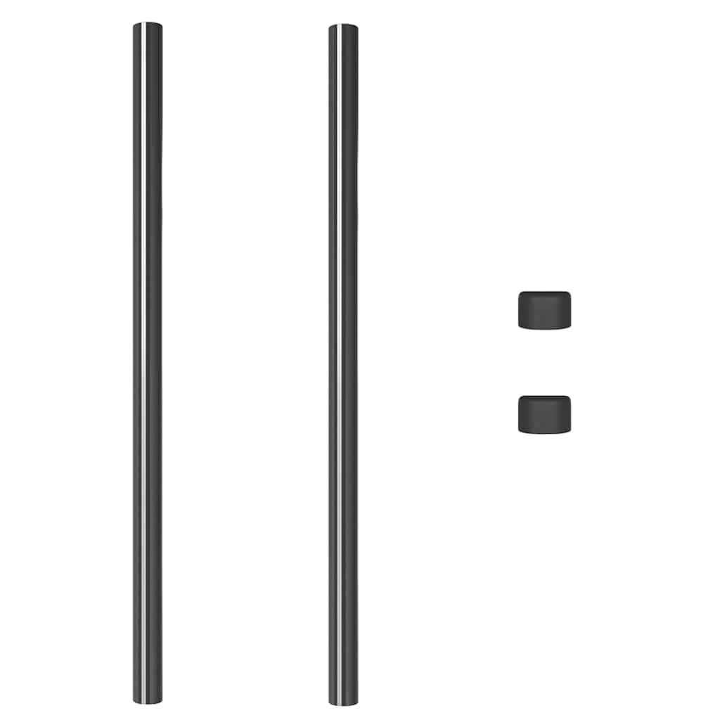 Fence Posts 2 pcs Grey 110 cm Powder-coated steel